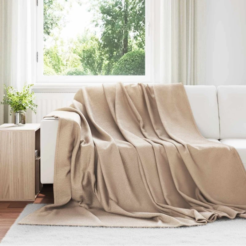 vidaXL Kastetæpper 6 stk Camel 240 x 220 cm Fleece
