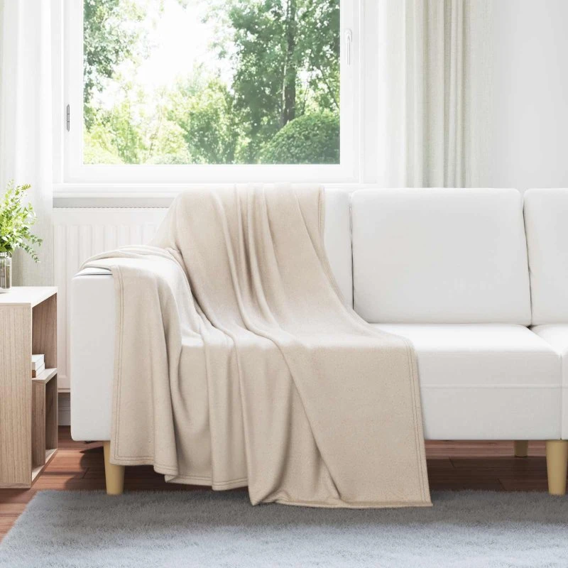 vidaXL Kastetæpper 24 stk Beige 170 x 130 cm Fleece