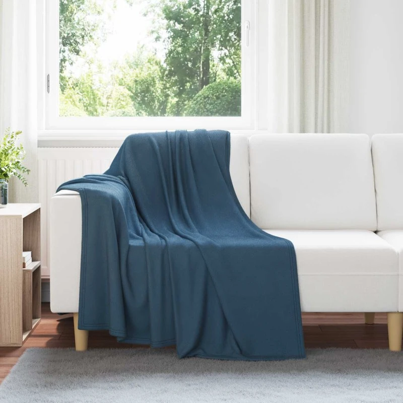 vidaXL Kastetæpper 24 stk Mørkeblå 170 x 130 cm Fleece