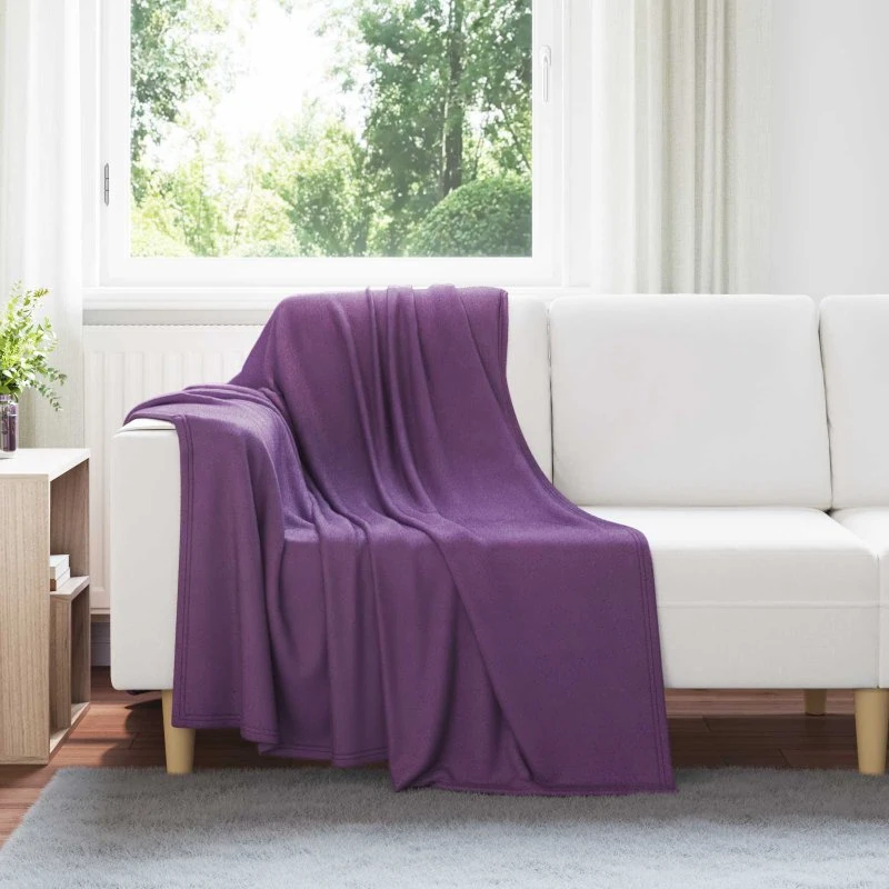 vidaXL Kastetæpper 24 stk Lilla 170 x 130 cm Fleece