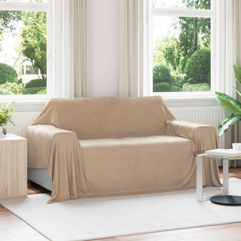 vidaXL Camel Fleece Kastetæppe 280 x 210 cm