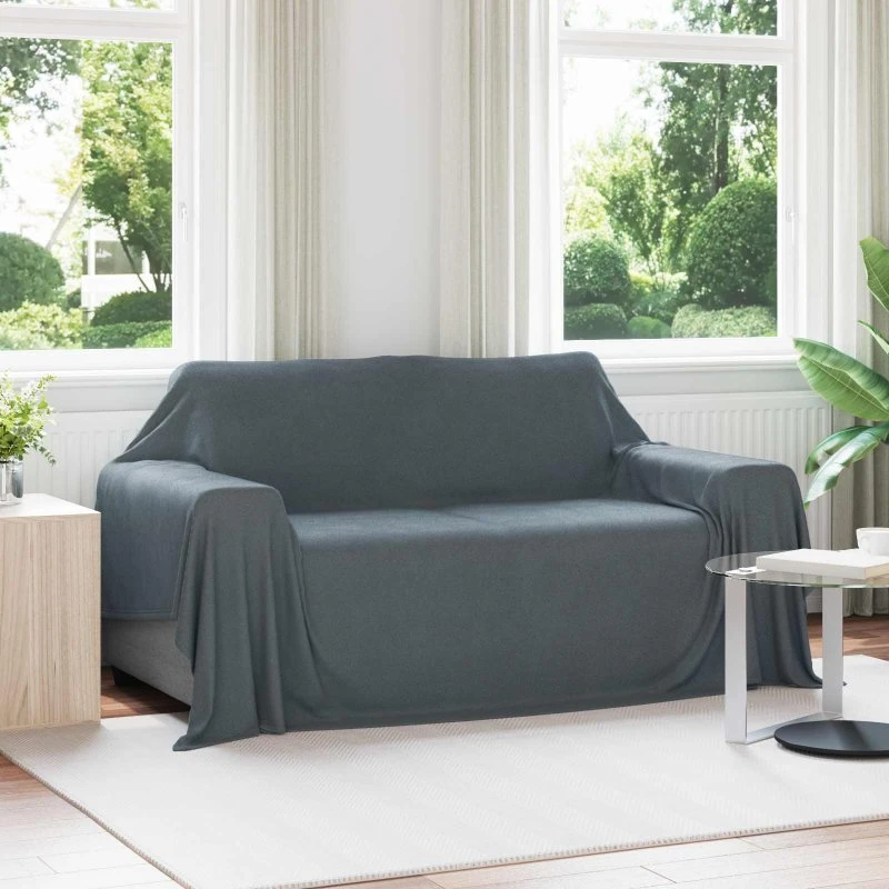 vidaXL Mørkegrå Fleece Kastetæppe 280 x 210 cm