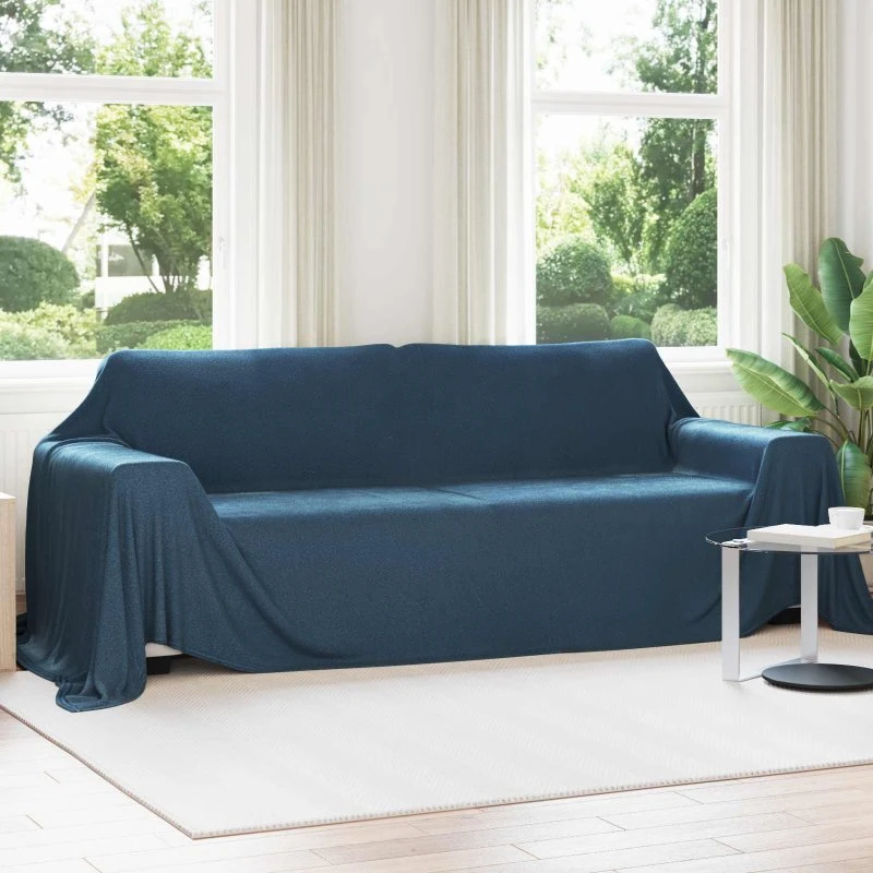 vidaXL Mørkeblå Fleece Kastetæppe 350 x 270 cm