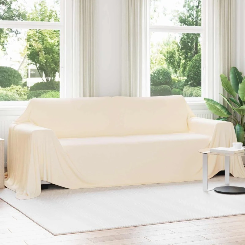 vidaXL Kastetæpper 6 stk Creme 350 x 270 cm Fleece