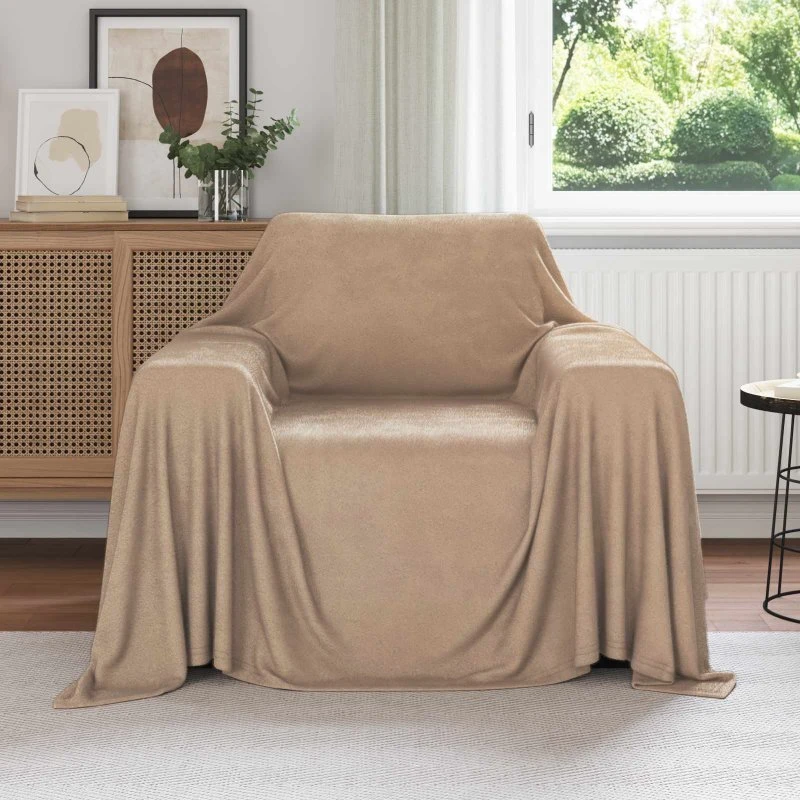 vidaXL Kastetæpper 6 stk Camel 210 x 140 cm Fleece
