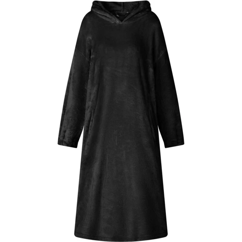 vidaXL Tæppe-hoodie Sort S Flannel