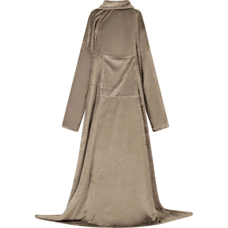 vidaXL Tæppe-hoodie Camel Flannel, L