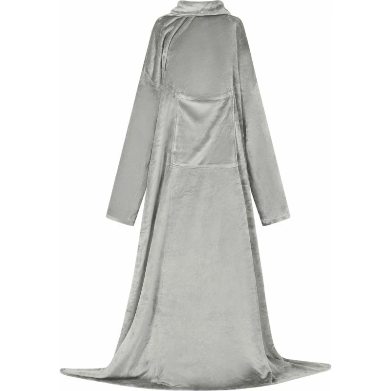 vidaXL Tæppe-hoodie Grå Flannel, F