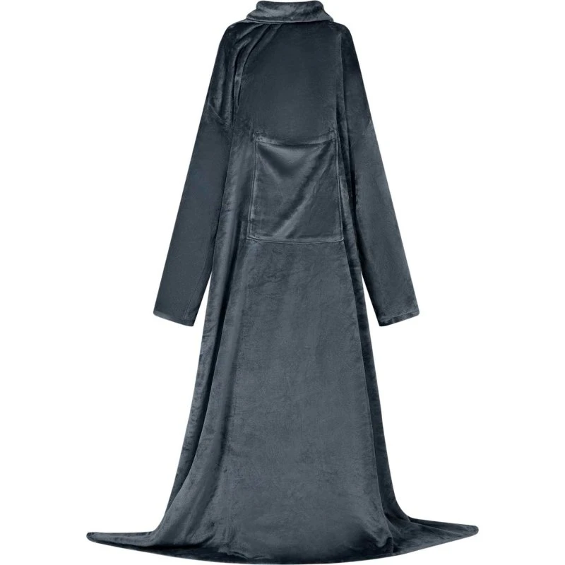 vidaXL Tæppe-hoodie Mørkeblå Flannel, F