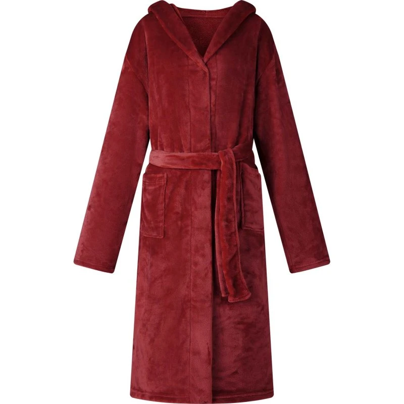 vidaXL Badekåbe med hætte Bordeaux Rød XL Flannel