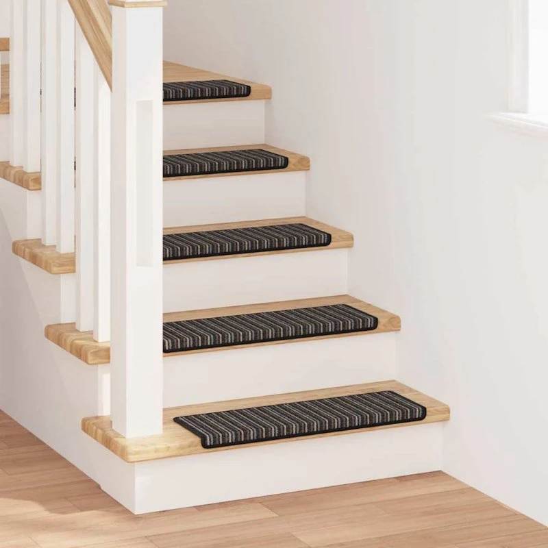 vidaXL Selvklæbende Trappemåtter 15 stk, Antracit 65 x 21 x 4 cm