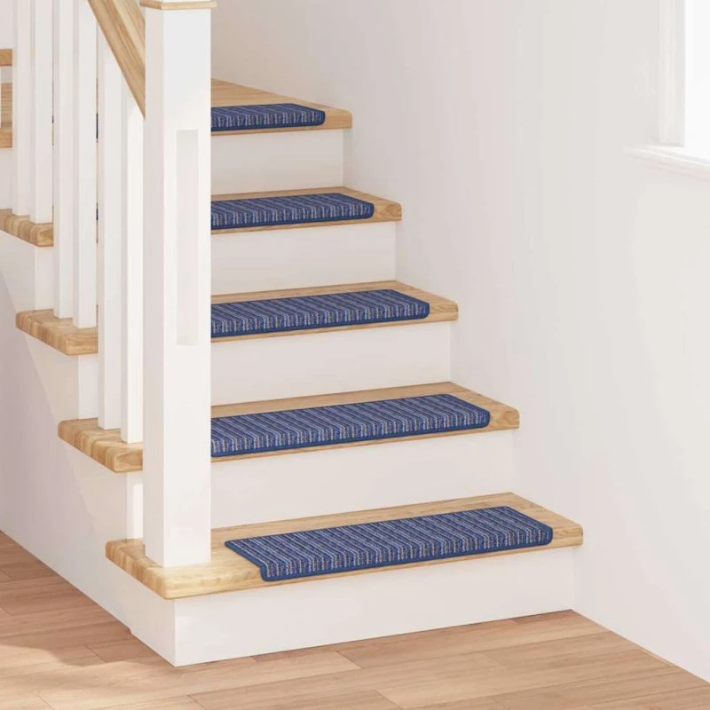 vidaXL Selvklæbende Trappemåtter Stribet 15 stk Blå 65 x 21 x 4 cm