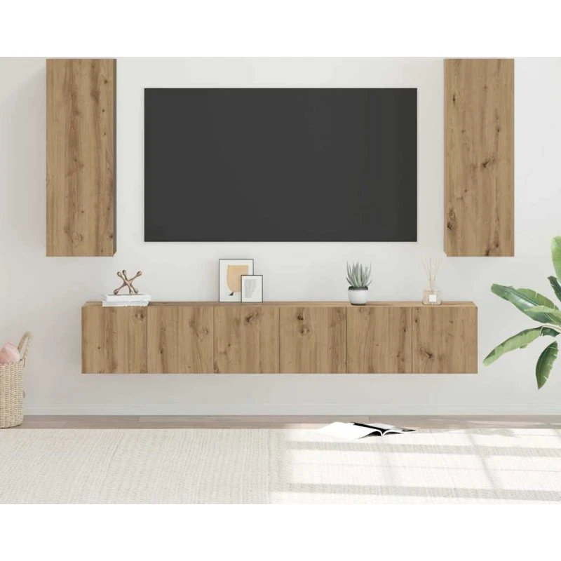 vidaXL TV-møbelsæt Artisan Egetræ 5 pcs 30,5 x 30 x 90 cm