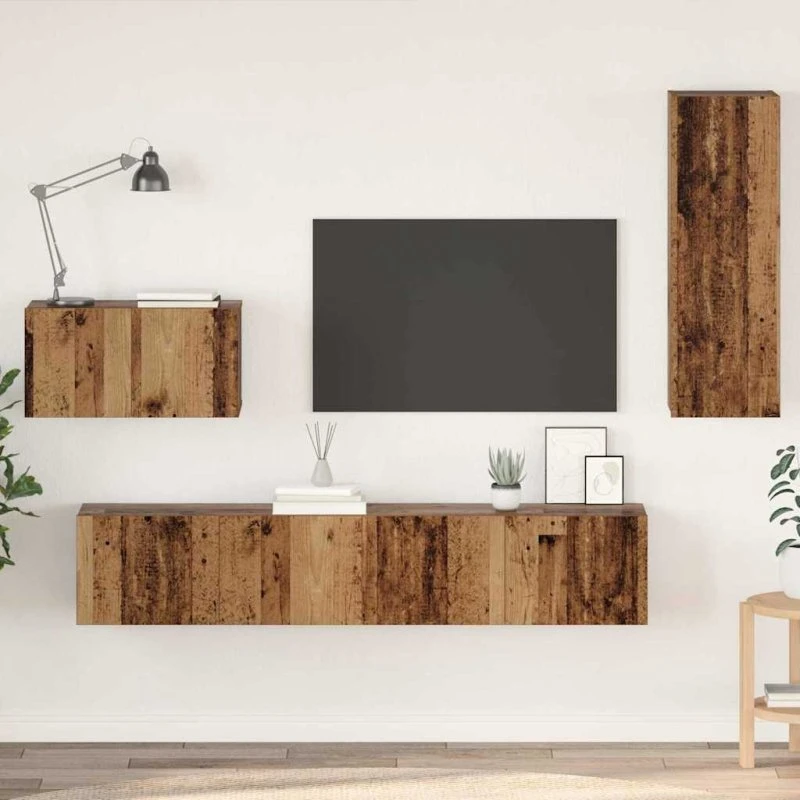 vidaXL Væg TV Skab 4 stk Gammelt Træ 200x30x30 cm