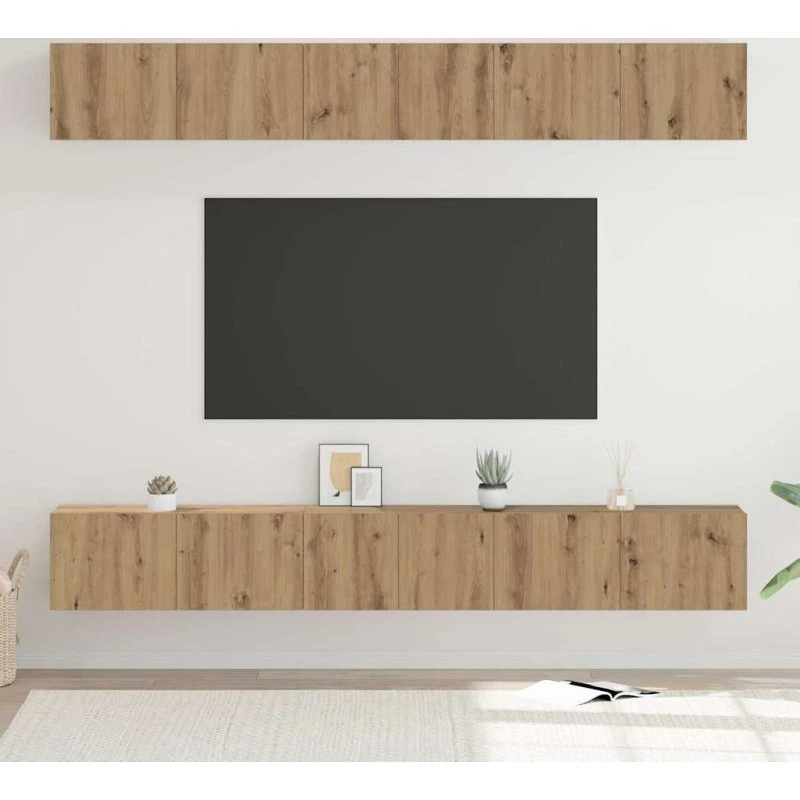 vidaXL Artisan Egetræ TV-møbelsæt 6 stk, 80 x 30 x 30 cm