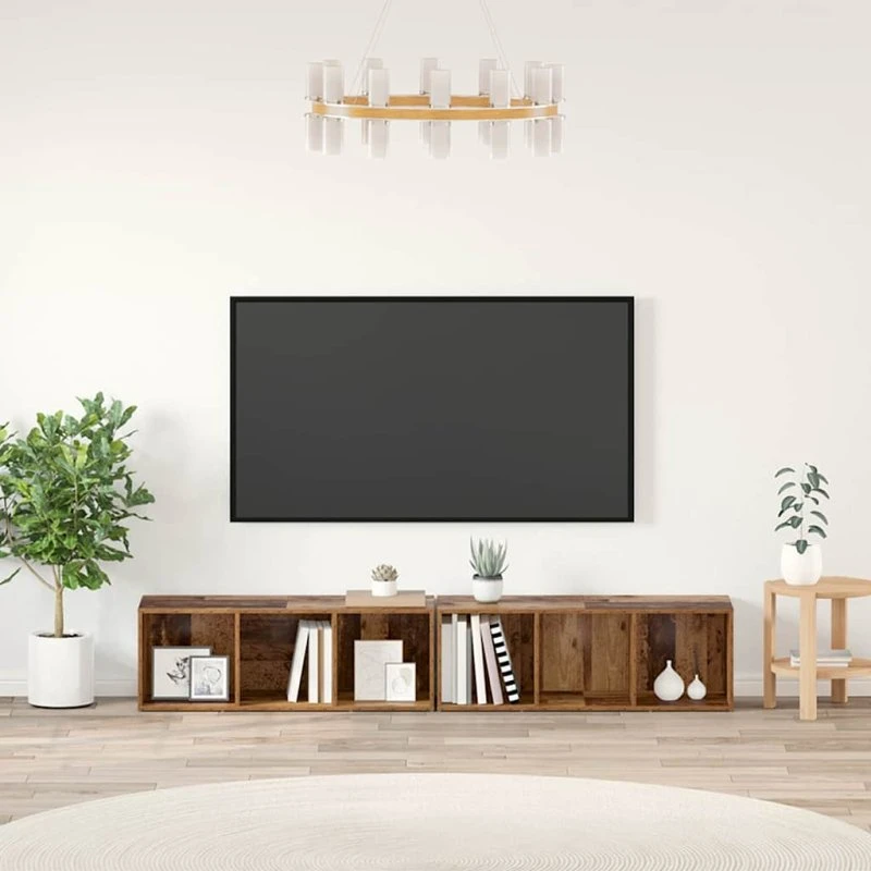 vidaXL TV-møbelsæt 2 pcs Gammelt træ 37 x 35 x 107 cm
