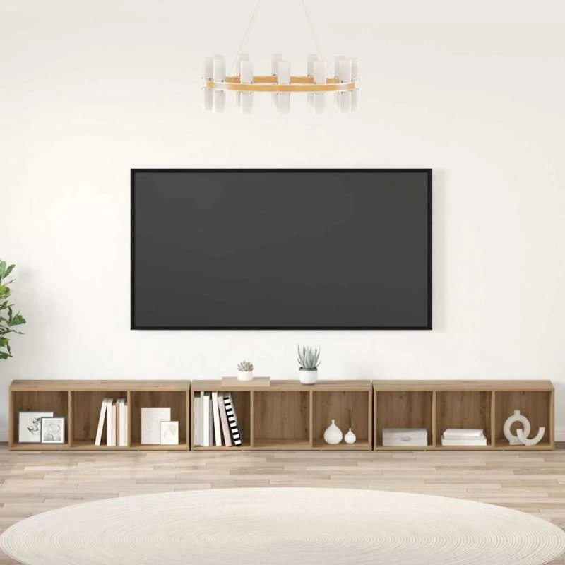 vidaXL Artisan Egetræ TV-møbelsæt 37 x 35 x 107 cm, Vægmonteret