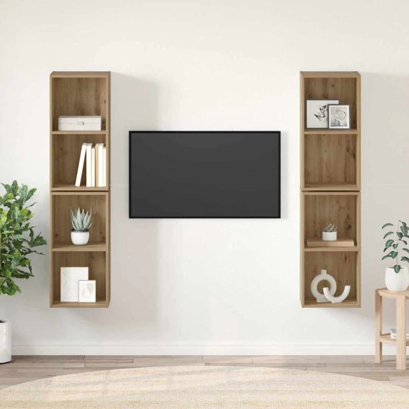 vidaXL TV-møbelsæt Artisan Egetræ 37x37x72 cm