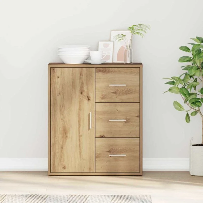 vidaXL Sideboard Artisan Egetræ 60 x 31 x 70 cm