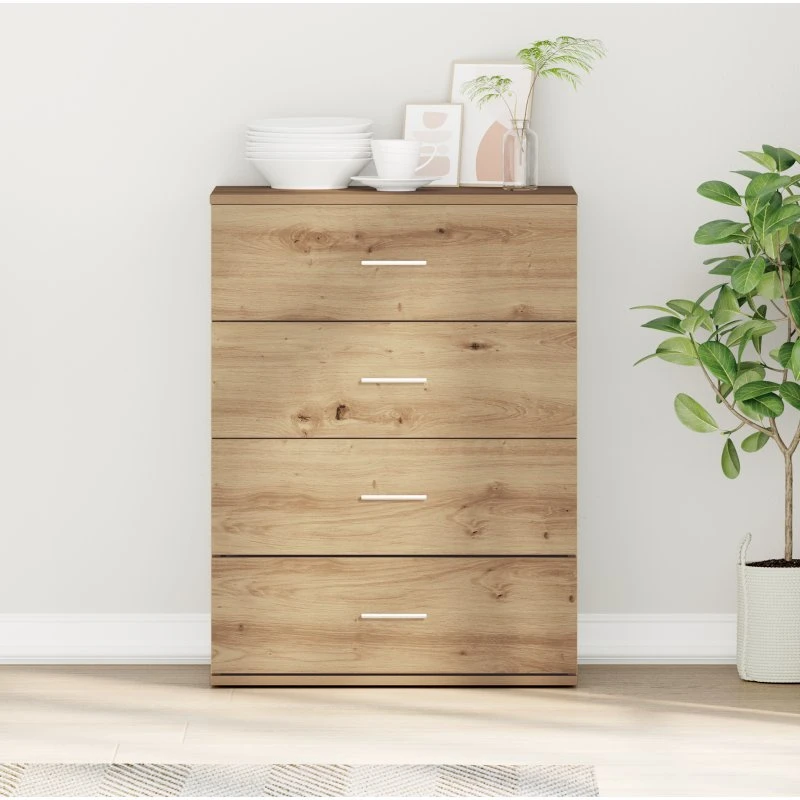 vidaXL Sideboard Artisan Egetræ 60 x 39 x 80 cm