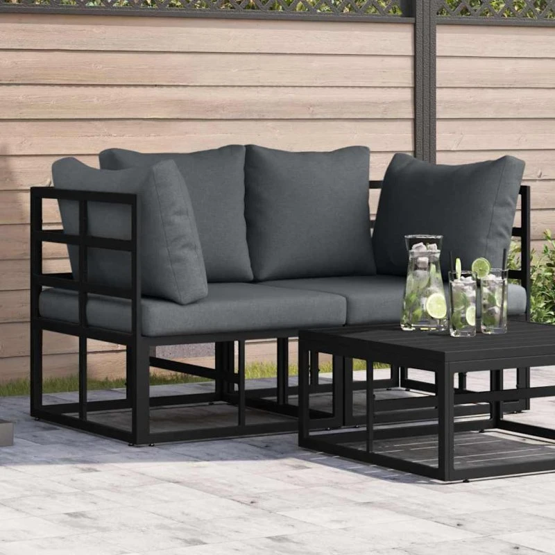 vidaXL Udendørs Møbler 2 Stk Sort og Anthracit 71,5 x 71,5 x 71 cm