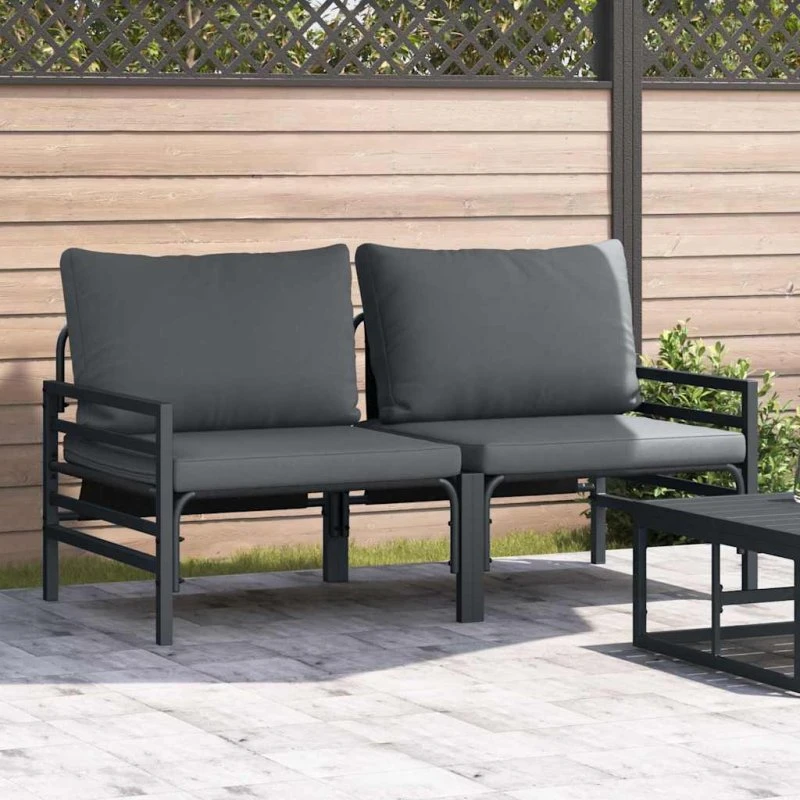vidaXL Udendørs Møbler 2 Stk Antracit 80x80x71 cm Stål