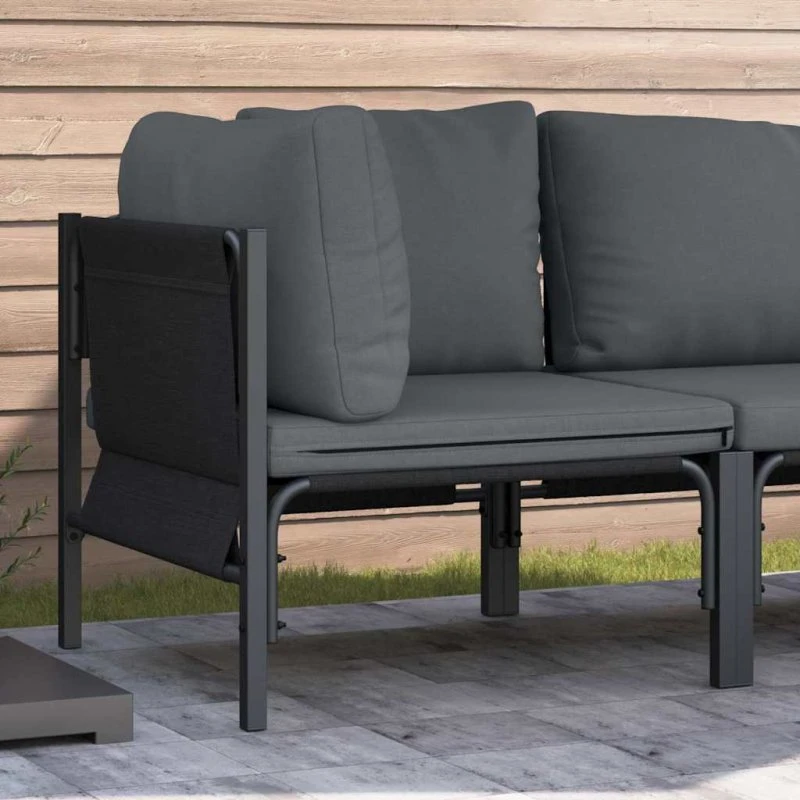 vidaXL Udendørs Møbler med Pude 80 x 80 x 71 cm Antracit Stål