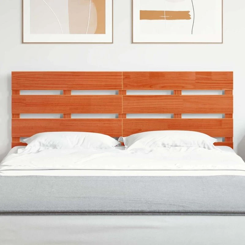 vidaXL Hovedgærde Brun 140,5 x 3 x 80 cm Massivt Fyrretræ