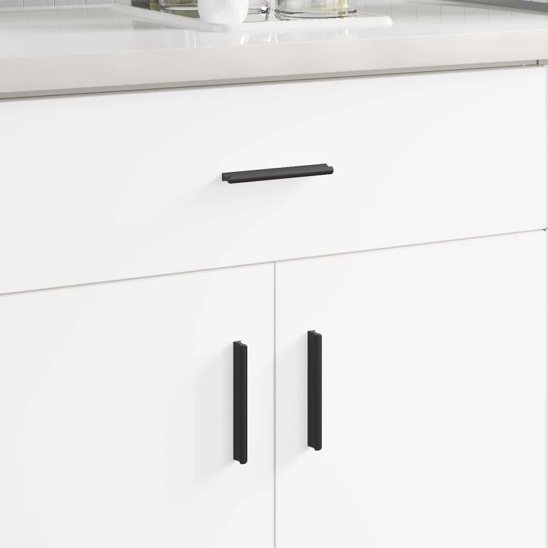 vidaXL Håndtag 2 stk, Sort, 106 x 7,4 x 15,5 mm, Aluminium