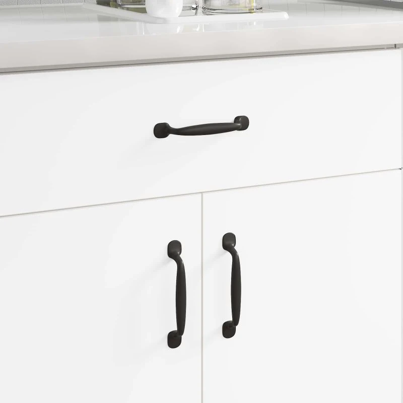 vidaXL Møbelhåndtag 2 stk, Sort, 130 x 19,4 x 22,3 mm