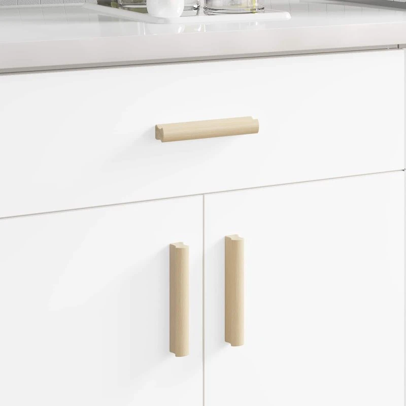 vidaXL Lige Håndtag 12 stk, Naturlig Træfarve, 130 x 25 x 30 mm