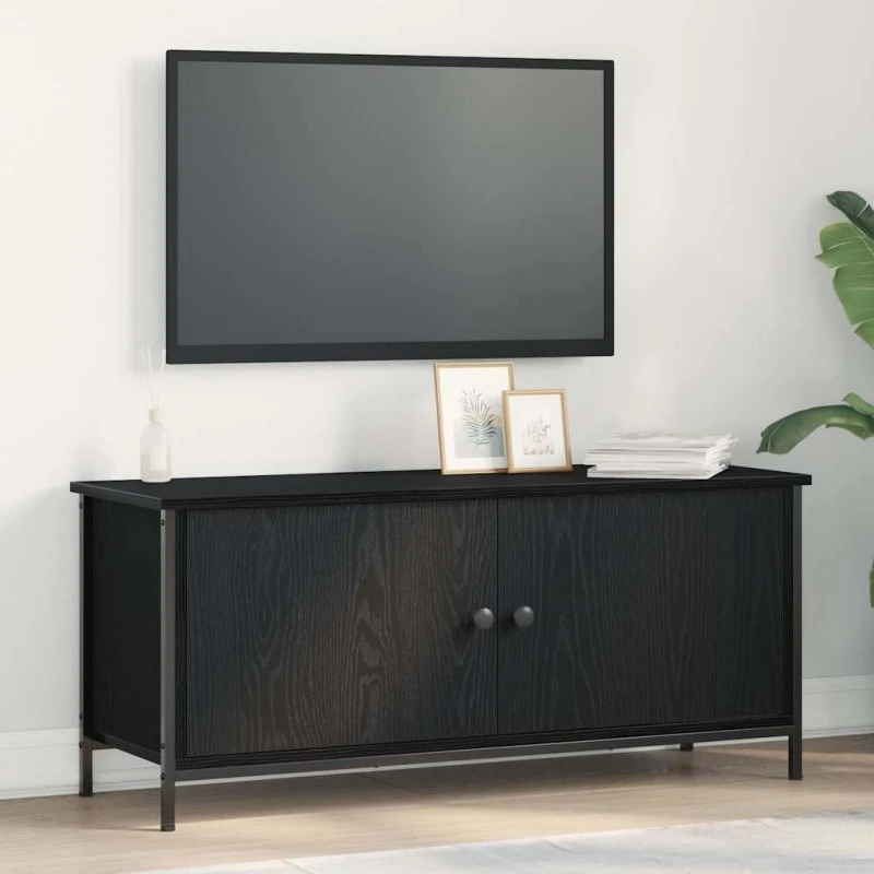 vidaXL TV-skab Sort 100 x 35 x 45 cm Konstrueret Træ