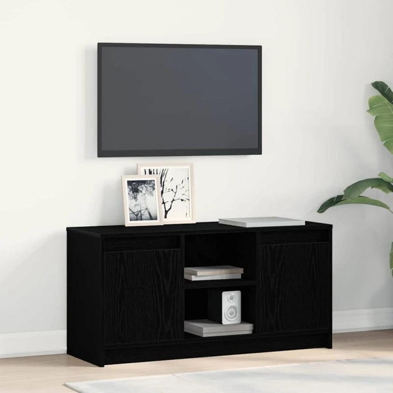 vidaXL TV-stander Sort 100 x 34 x 50 cm Konstrueret træ