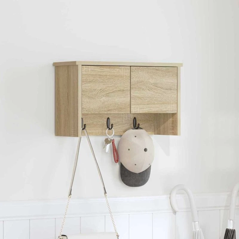 vidaXL Vægmonteret Jakkeholder Sonoma-eg 50 x 20 x 30 cm