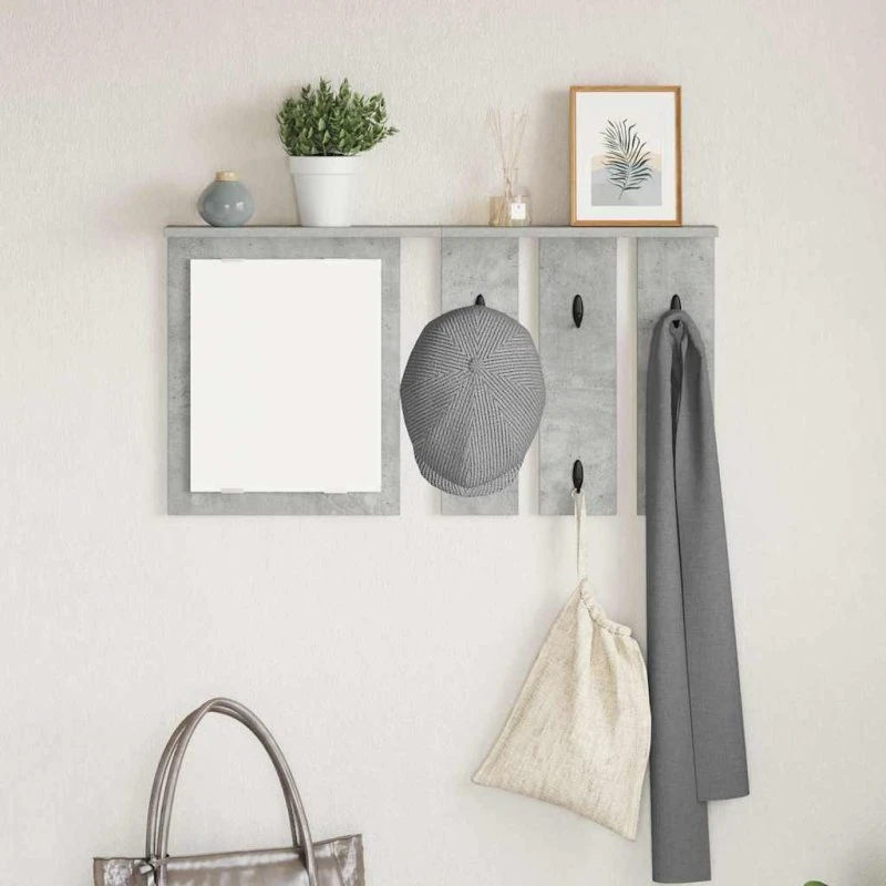 vidaXL Vægmonteret Jakkeholder Betongrå 85 x 10 x 45 cm