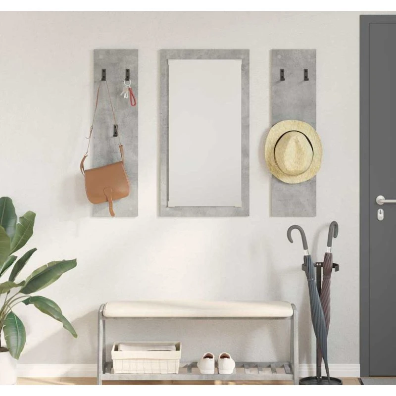 vidaXL Vægmonteret Jakkeholder Grå 96 x 1,5 x 90 cm