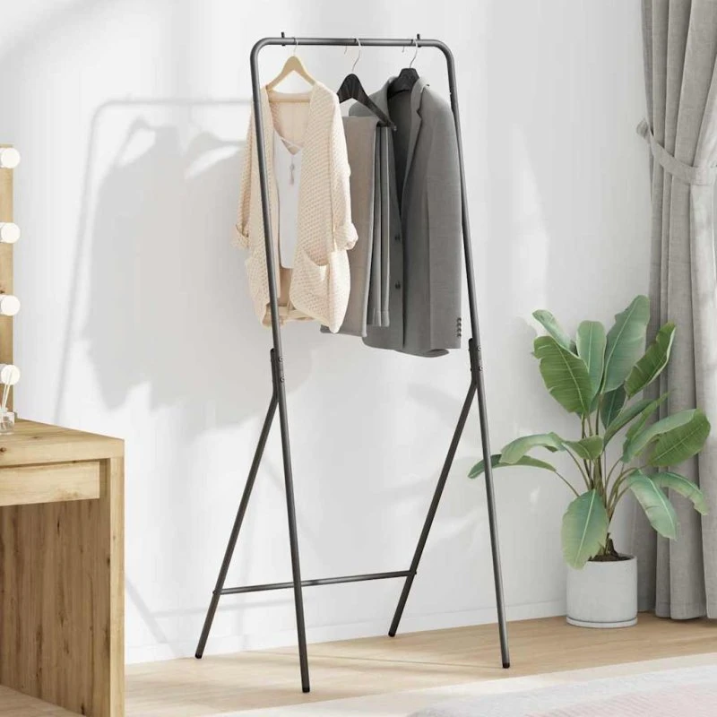 vidaXL Tøjstativ Sort 60 x 53 x 155 cm Stål