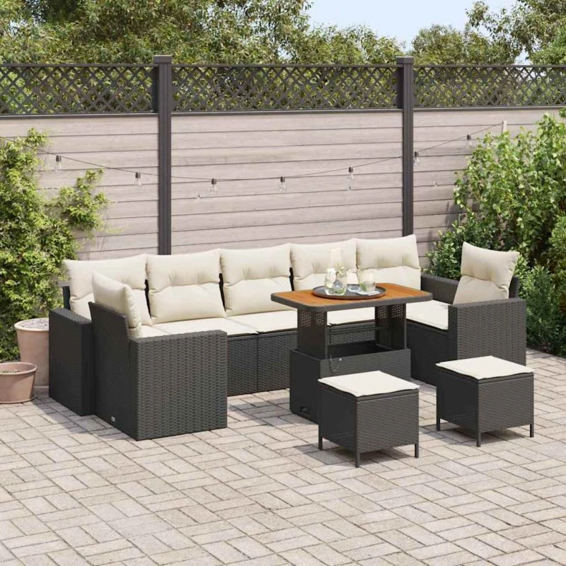 vidaXL Havesofa Sæt 13 pcs Beige/Creme PolyRattan