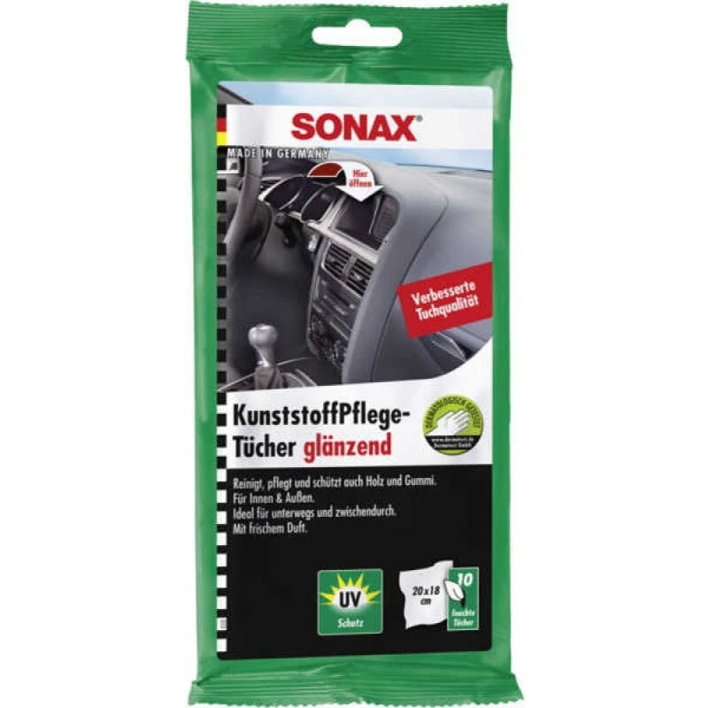 SONAX Plastpleje Wipes 10 stk.