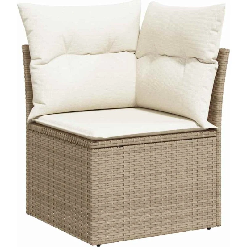 vidaXL Havesofa Sæt 12 stk Beige Poly Rattan med Opbevaring