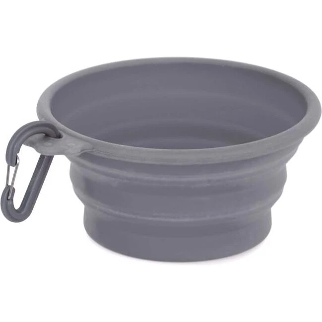 Dogman Rejseskål Sammenklappelig Silikone 1000 ml Grå