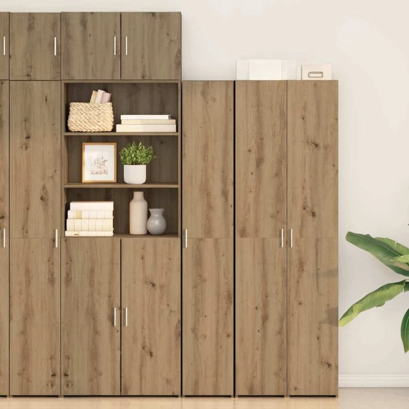 vidaXL Artisan Egetræ Highboard 30 x 42,5 x 185 cm