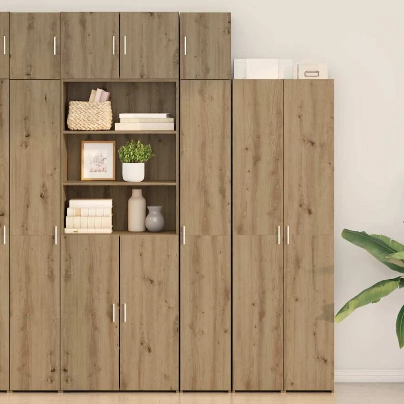 vidaXL Opbevaringsskab 30 x 42,5 x 225 cm Artisan Egetræ