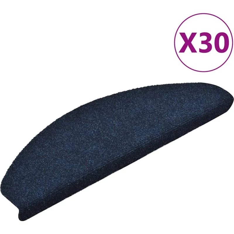 vidaXL selvklæbende trappemåtter 30 stk. 65x21x4 cm marineblå