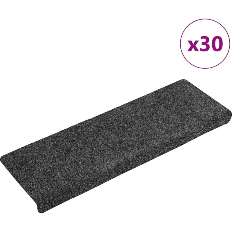 vidaXL selvklæbende trappemåtter 30 stk. 65x21x4 cm grå