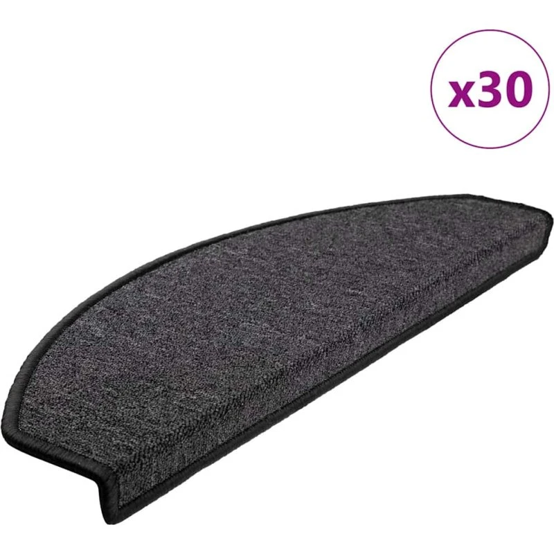 vidaXL Trappemåtter 30 stk. 65 x 24 x 4 cm antracit halvrund