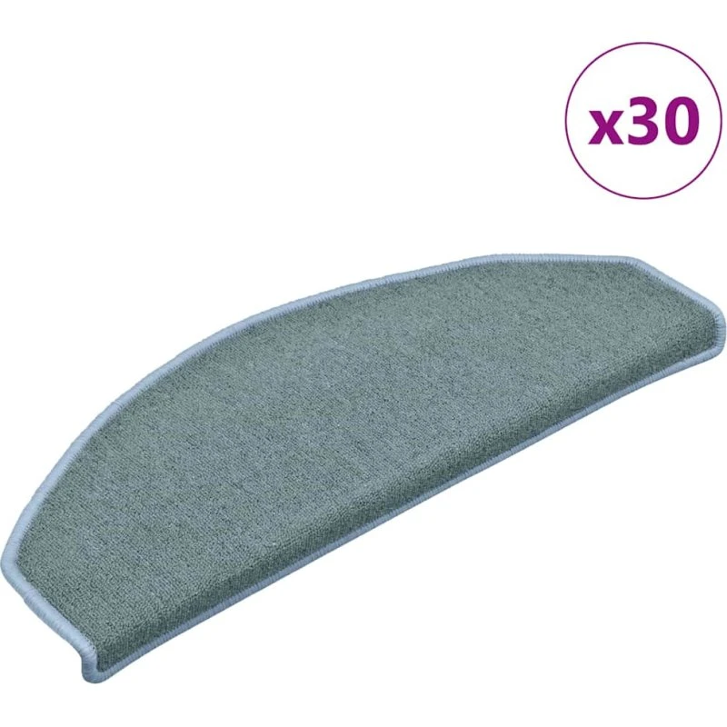 vidaXL Trappemåtter 30 stk. 65 x 24 x 4 cm havblå halvrunde