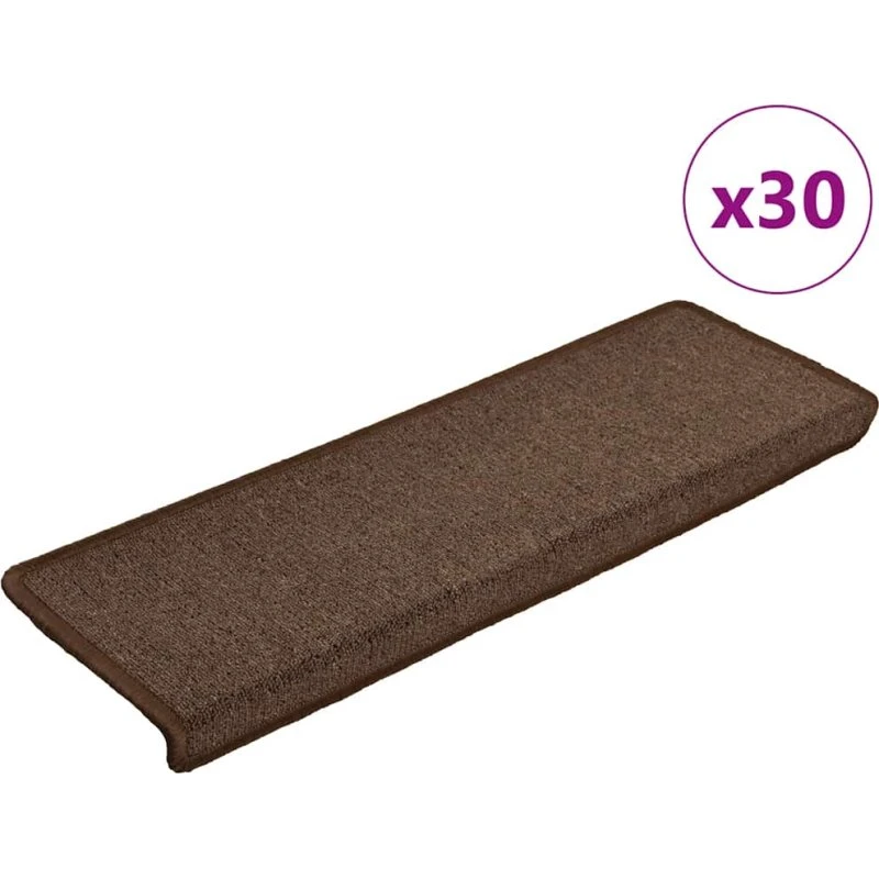 vidaXL trappemåtter 30 stk. 65 x 21 x 4 cm kaffebrune