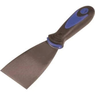 Roliba spartel rustfri 60 mm – plast håndtag sort/blå