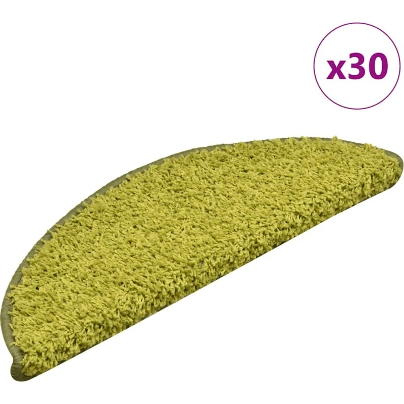 vidaXL grønne halvrunde trappemåtter 30 stk. 56x17x3 cm